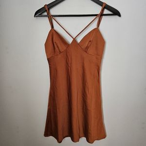 Elegant Brown Strappy Dress